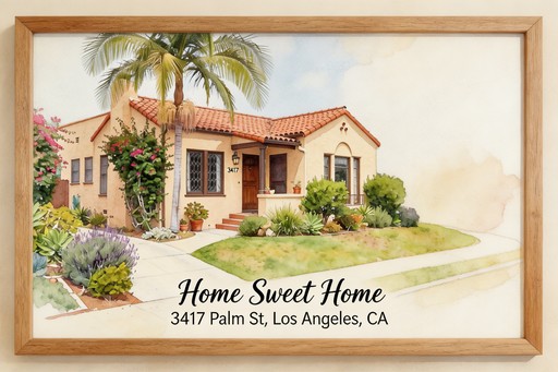 Watercolor house portrait