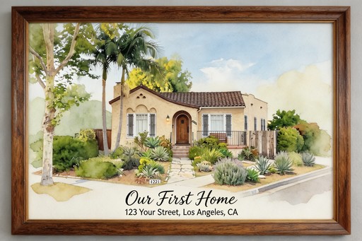 Watercolor house portrait