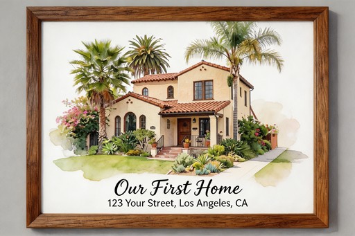 Watercolor house portrait