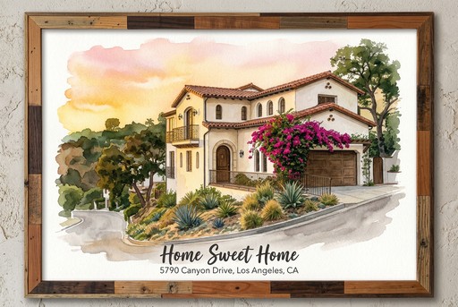 Watercolor house portrait