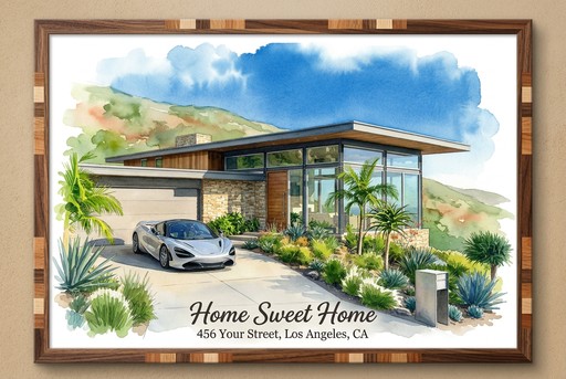 Watercolor house portrait