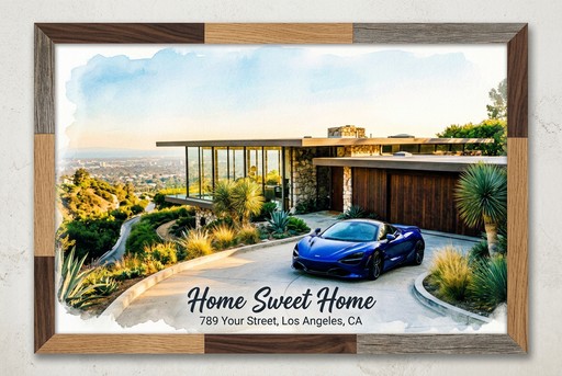 Watercolor house portrait