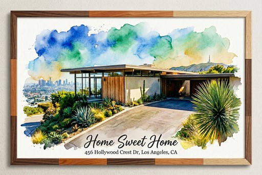 Watercolor house portrait