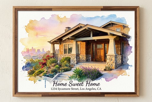 Watercolor house portrait