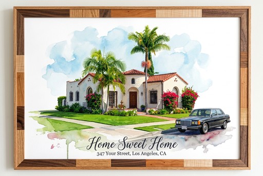 Watercolor house portrait