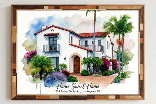 Watercolor house portrait