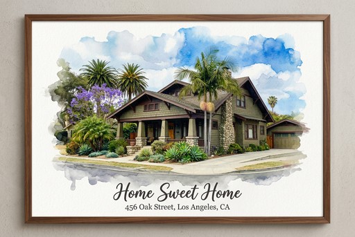 Watercolor house portrait