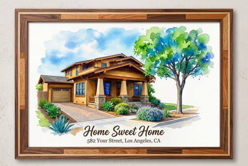 Watercolor house portrait