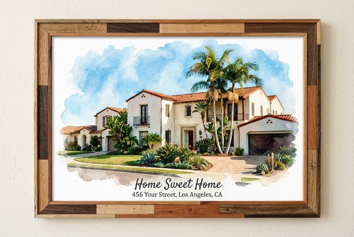 Watercolor house portrait