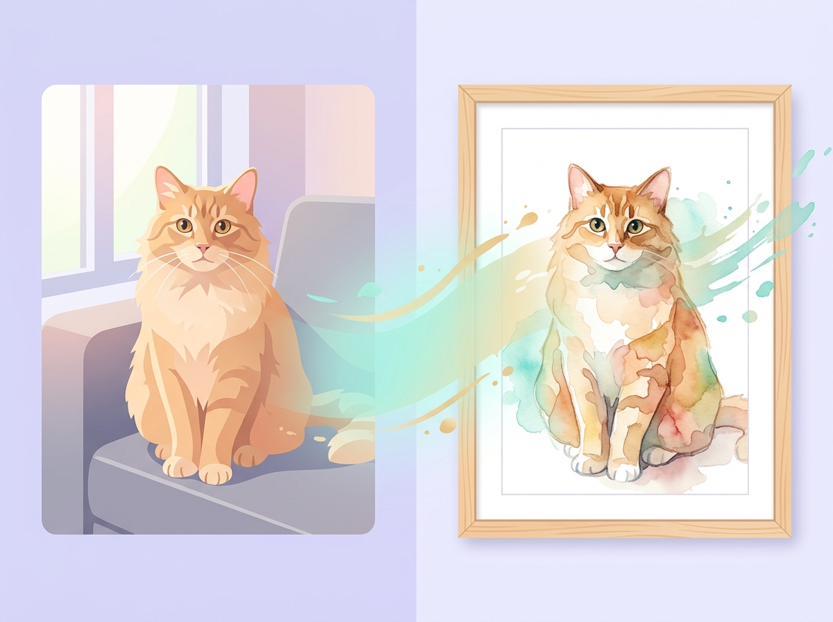 We create the watercolor portrait