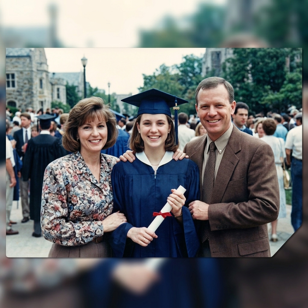 Restored graduation photograph
