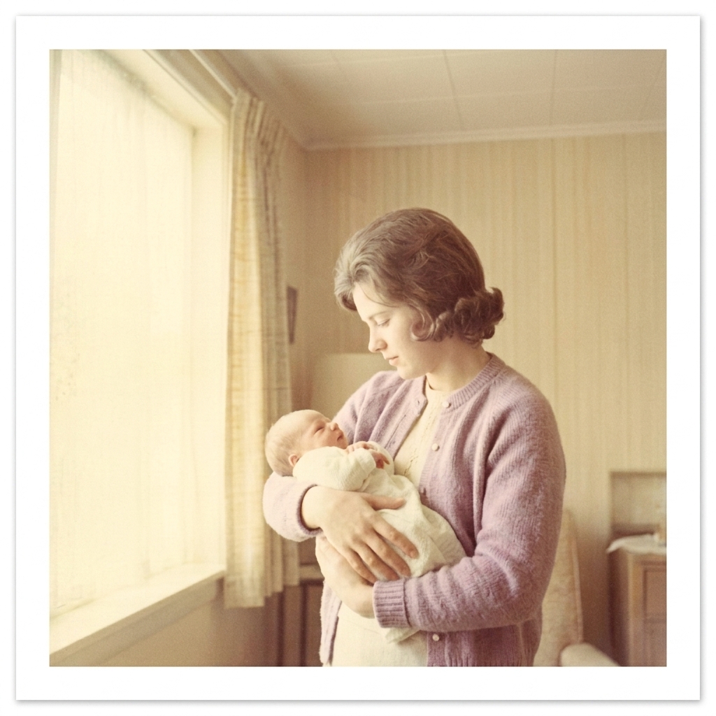 Restored mother and baby photograph
